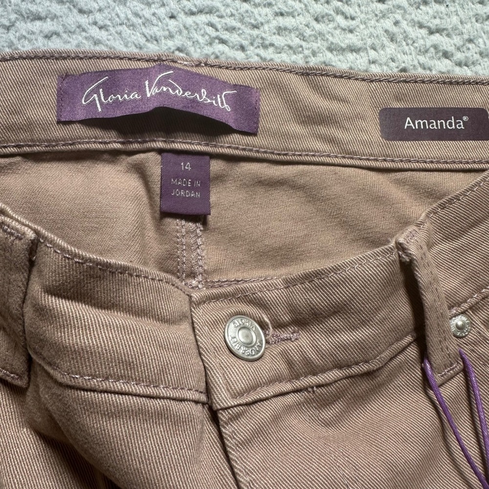 Gloria Vanderbilt Amanda Slimming Jeans Ube Rouge High Rise Tapered Size 14 NEW - Picture 10 of 13